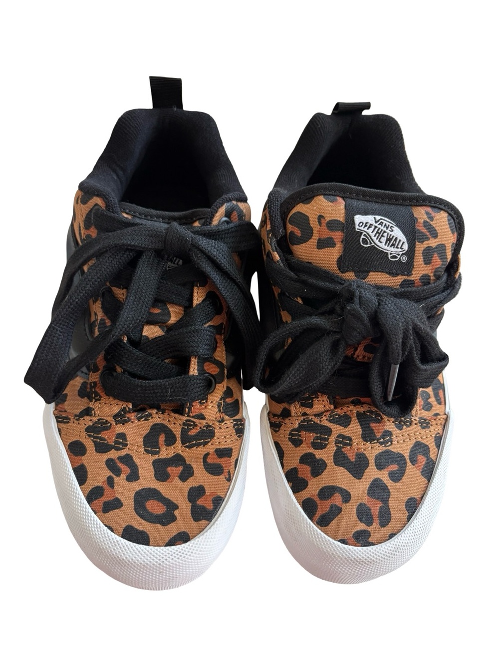 Vans Kids Leopard-Print Lace-Up Sneakers - Brown/Black Sz 5 (Juniors)